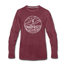 Maine Long Sleeve T-Shirt - State Design Unisex Maine Long Sleeve Shirt - heather burgundy