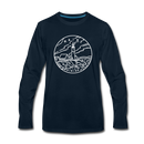 Maine Long Sleeve T-Shirt - State Design Unisex Maine Long Sleeve Shirt - deep navy