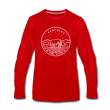 Kentucky Long Sleeve T-Shirt - State Design Unisex Kentucky Long Sleeve Shirt - red