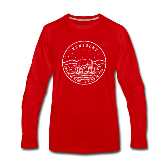 Kentucky Long Sleeve T-Shirt - State Design Unisex Kentucky Long Sleeve Shirt - red