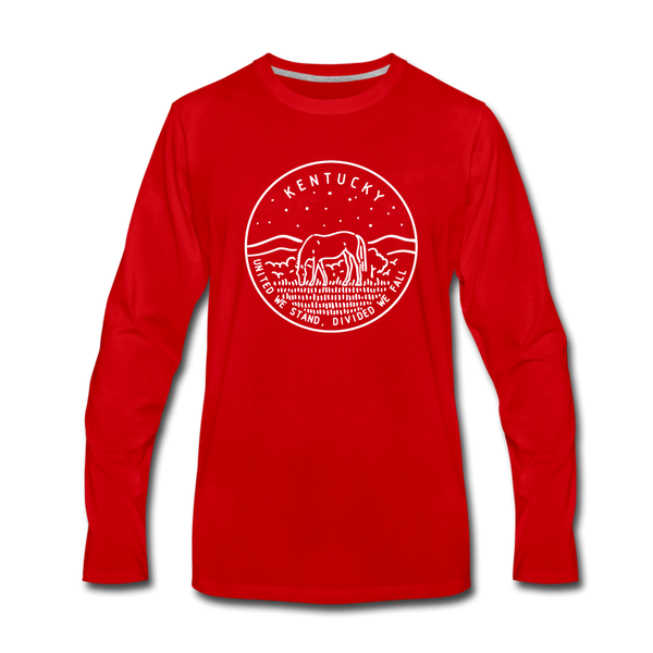 Kentucky Long Sleeve T-Shirt - State Design Unisex Kentucky Long Sleeve Shirt - red