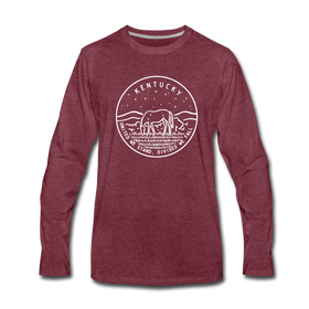 Kentucky Long Sleeve T-Shirt - State Design Unisex Kentucky Long Sleeve Shirt - heather burgundy