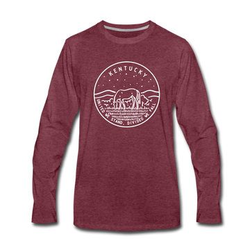 Kentucky Long Sleeve T-Shirt - State Design Unisex Kentucky Long Sleeve Shirt - heather burgundy