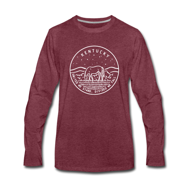 Kentucky Long Sleeve T-Shirt - State Design Unisex Kentucky Long Sleeve Shirt - heather burgundy