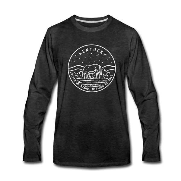 Kentucky Long Sleeve T-Shirt - State Design Unisex Kentucky Long Sleeve Shirt - charcoal gray