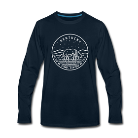 Kentucky Long Sleeve T-Shirt - State Design Unisex Kentucky Long Sleeve Shirt - deep navy