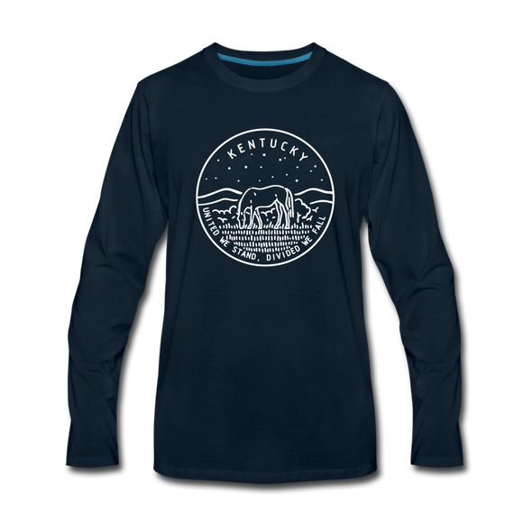 Kentucky Long Sleeve T-Shirt - State Design Unisex Kentucky Long Sleeve Shirt - deep navy