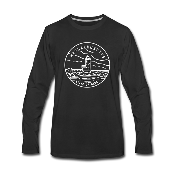 Massachusetts Long Sleeve T-Shirt - State Design Unisex Massachusetts Long Sleeve Shirt - black