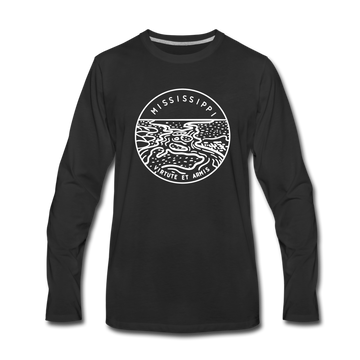 Mississippi Long Sleeve T-Shirt - State Design Unisex Mississippi Long Sleeve Shirt - black