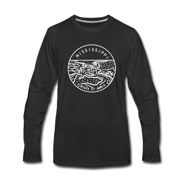 Mississippi Long Sleeve T-Shirt - State Design Unisex Mississippi Long Sleeve Shirt - black