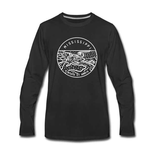 Mississippi Long Sleeve T-Shirt - State Design Unisex Mississippi Long Sleeve Shirt - black