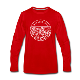 Mississippi Long Sleeve T-Shirt - State Design Unisex Mississippi Long Sleeve Shirt - red