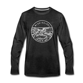 Mississippi Long Sleeve T-Shirt - State Design Unisex Mississippi Long Sleeve Shirt - charcoal gray
