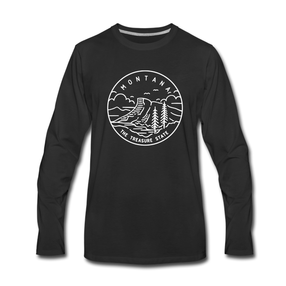 Montana Long Sleeve T-Shirt - State Design Unisex Montana Long Sleeve Shirt - black