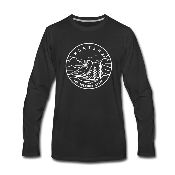 Montana Long Sleeve T-Shirt - State Design Unisex Montana Long Sleeve Shirt - black