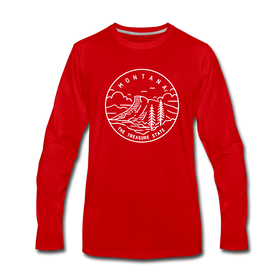 Montana Long Sleeve T-Shirt - State Design Unisex Montana Long Sleeve Shirt - red