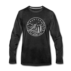 Montana Long Sleeve T-Shirt - State Design Unisex Montana Long Sleeve Shirt - charcoal gray