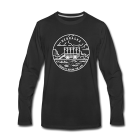 Nebraska Long Sleeve T-Shirt - State Design Unisex Nebraska Long Sleeve Shirt - black