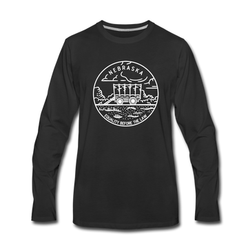 Nebraska Long Sleeve T-Shirt - State Design Unisex Nebraska Long Sleeve Shirt - black