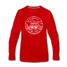 Nebraska Long Sleeve T-Shirt - State Design Unisex Nebraska Long Sleeve Shirt - red