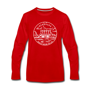 Nebraska Long Sleeve T-Shirt - State Design Unisex Nebraska Long Sleeve Shirt - red
