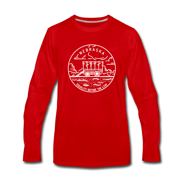 Nebraska Long Sleeve T-Shirt - State Design Unisex Nebraska Long Sleeve Shirt - red
