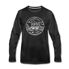 Nebraska Long Sleeve T-Shirt - State Design Unisex Nebraska Long Sleeve Shirt - charcoal gray