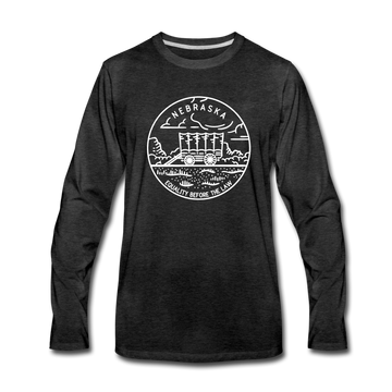 Nebraska Long Sleeve T-Shirt - State Design Unisex Nebraska Long Sleeve Shirt - charcoal gray
