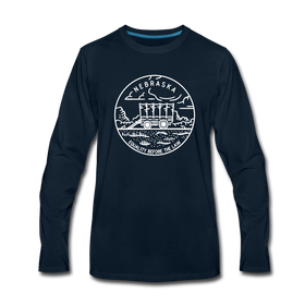 Nebraska Long Sleeve T-Shirt - State Design Unisex Nebraska Long Sleeve Shirt - deep navy