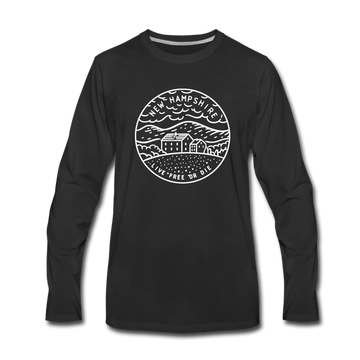 New Hampshire Long Sleeve T-Shirt - State Design Unisex New Hampshire Long Sleeve Shirt - black