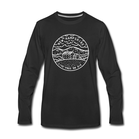 New Hampshire Long Sleeve T-Shirt - State Design Unisex New Hampshire Long Sleeve Shirt - black