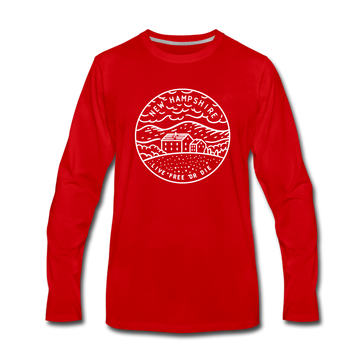 New Hampshire Long Sleeve T-Shirt - State Design Unisex New Hampshire Long Sleeve Shirt - red