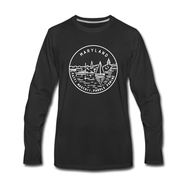 Maryland Long Sleeve T-Shirt - State Design Unisex Maryland Long Sleeve Shirt - black