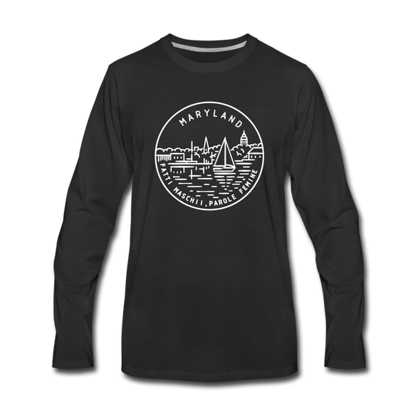 Maryland Long Sleeve T-Shirt - State Design Unisex Maryland Long Sleeve Shirt - black