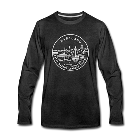 Maryland Long Sleeve T-Shirt - State Design Unisex Maryland Long Sleeve Shirt - charcoal gray