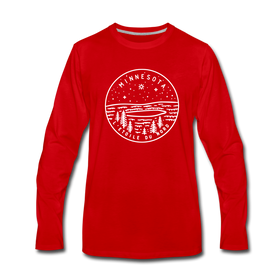 Minnesota Long Sleeve T-Shirt - State Design Unisex Minnesota Long Sleeve Shirt - red