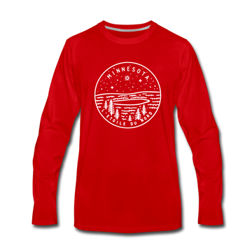 Minnesota Long Sleeve T-Shirt - State Design Unisex Minnesota Long Sleeve Shirt - red