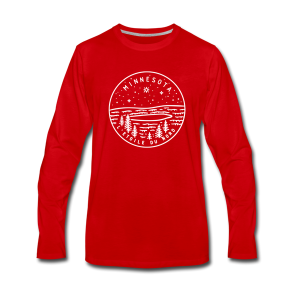 Minnesota Long Sleeve T-Shirt - State Design Unisex Minnesota Long Sleeve Shirt - red