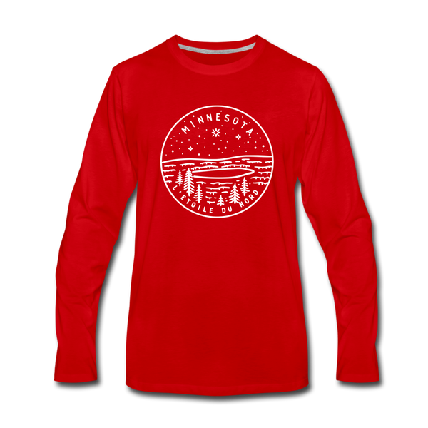 Minnesota Long Sleeve T-Shirt - State Design Unisex Minnesota Long Sleeve Shirt - red