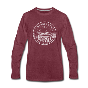 Minnesota Long Sleeve T-Shirt - State Design Unisex Minnesota Long Sleeve Shirt - heather burgundy