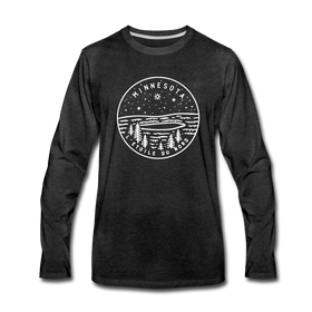 Minnesota Long Sleeve T-Shirt - State Design Unisex Minnesota Long Sleeve Shirt - charcoal gray
