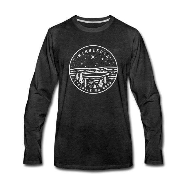 Minnesota Long Sleeve T-Shirt - State Design Unisex Minnesota Long Sleeve Shirt - charcoal gray