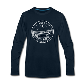 Minnesota Long Sleeve T-Shirt - State Design Unisex Minnesota Long Sleeve Shirt - deep navy