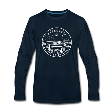 Minnesota Long Sleeve T-Shirt - State Design Unisex Minnesota Long Sleeve Shirt - deep navy