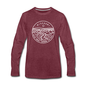 Missouri Long Sleeve T-Shirt - State Design Unisex Missouri Long Sleeve Shirt - heather burgundy