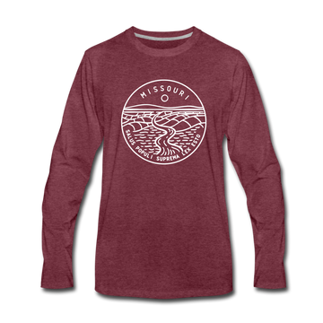 Missouri Long Sleeve T-Shirt - State Design Unisex Missouri Long Sleeve Shirt - heather burgundy