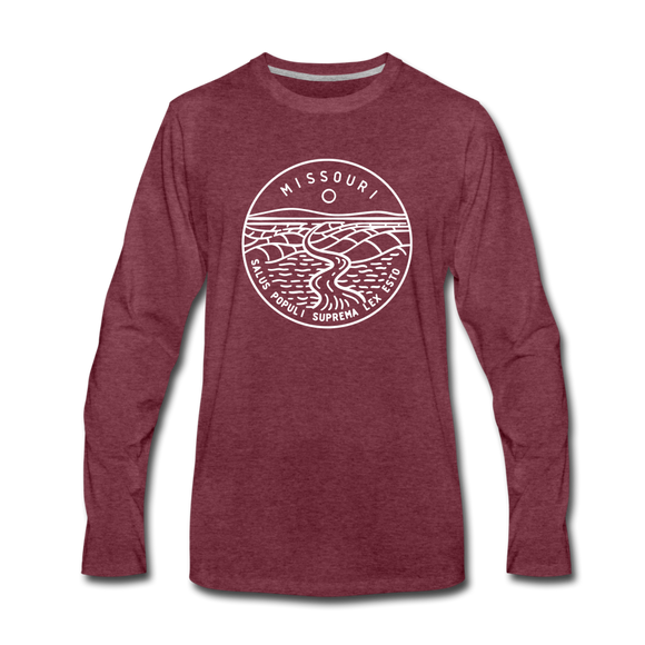 Missouri Long Sleeve T-Shirt - State Design Unisex Missouri Long Sleeve Shirt - heather burgundy