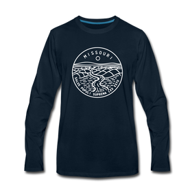 Missouri Long Sleeve T-Shirt - State Design Unisex Missouri Long Sleeve Shirt - deep navy