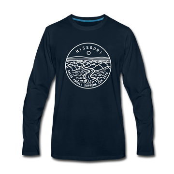 Missouri Long Sleeve T-Shirt - State Design Unisex Missouri Long Sleeve Shirt - deep navy