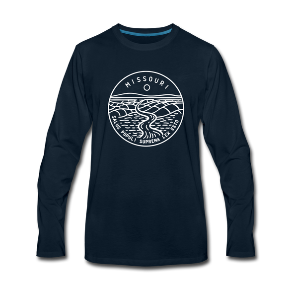 Missouri Long Sleeve T-Shirt - State Design Unisex Missouri Long Sleeve Shirt - deep navy
